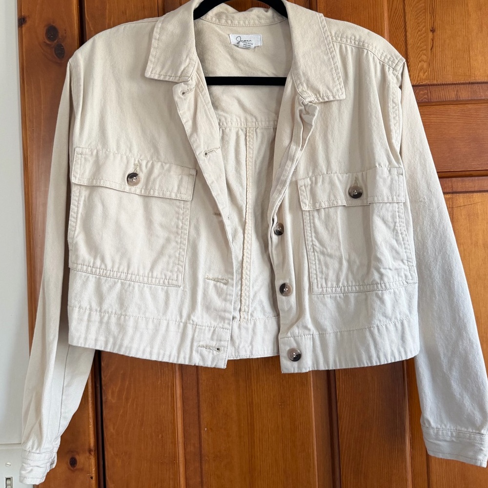 Cream cotton Denim Jacket